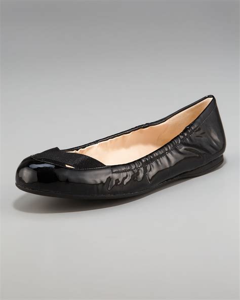 Prada elastic strap ballet flats